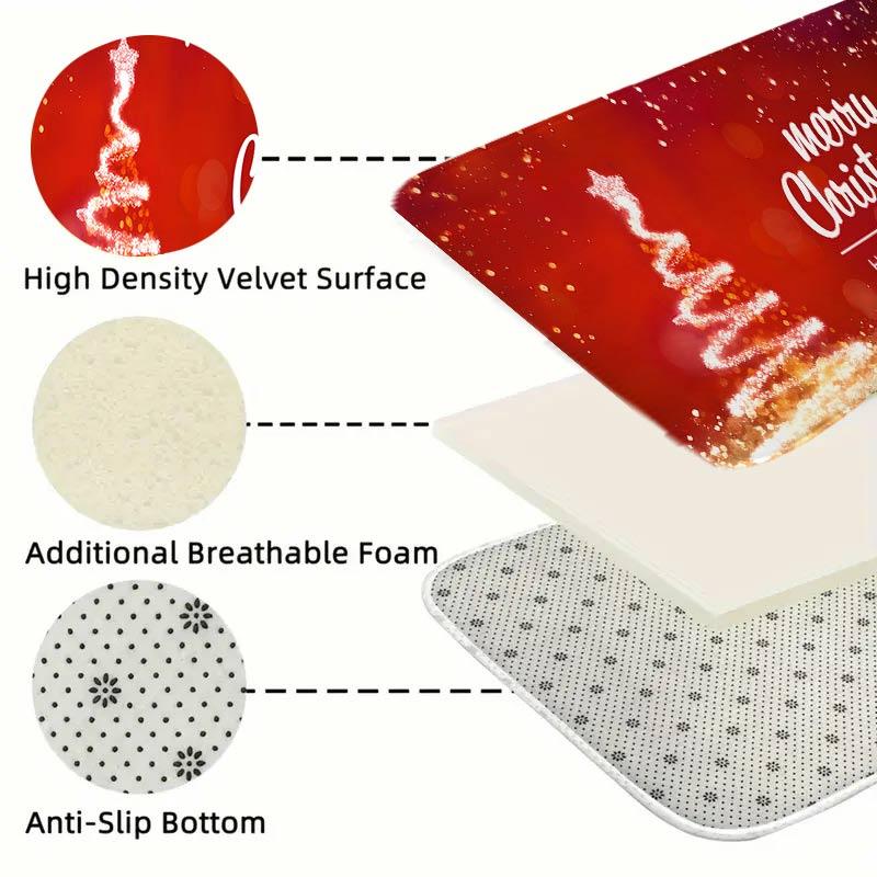 Christmas Bedroom Rug Entrance Simple Anti-slip Flannel Bath Living Kitchen Room Hallway Floor Mats Carpet Bedside Foot Mats