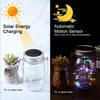 Solar Glass Jar Lid Lights 20 LED Fairy String Lights 6 pcs Lid Lights with 6 pcs Hangers for