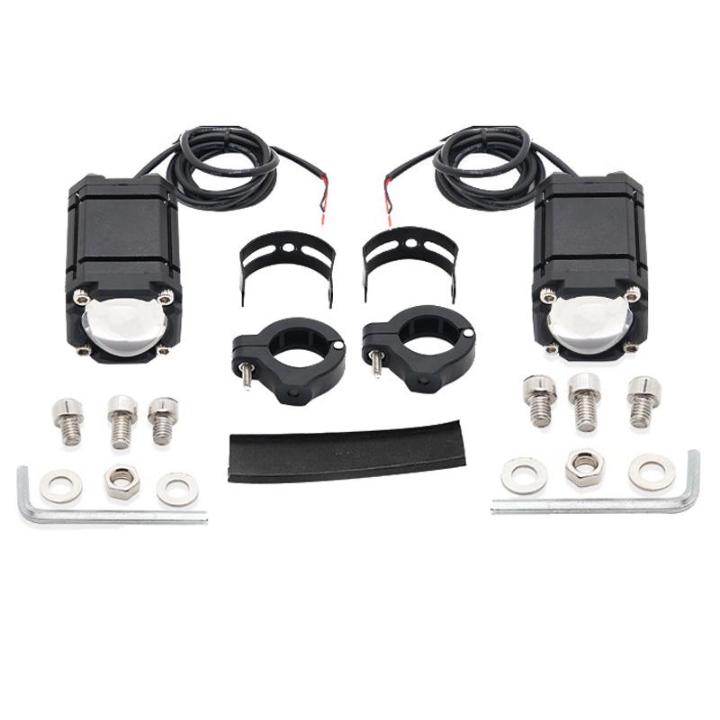 2 adet DC 12V-24V Motosiklet LED Sis Farları 6000lm Spot Lambası Paslanmaz Çelik Braketli Evrensel Far Motosiklet, Bisiklet, SUV için Uygun