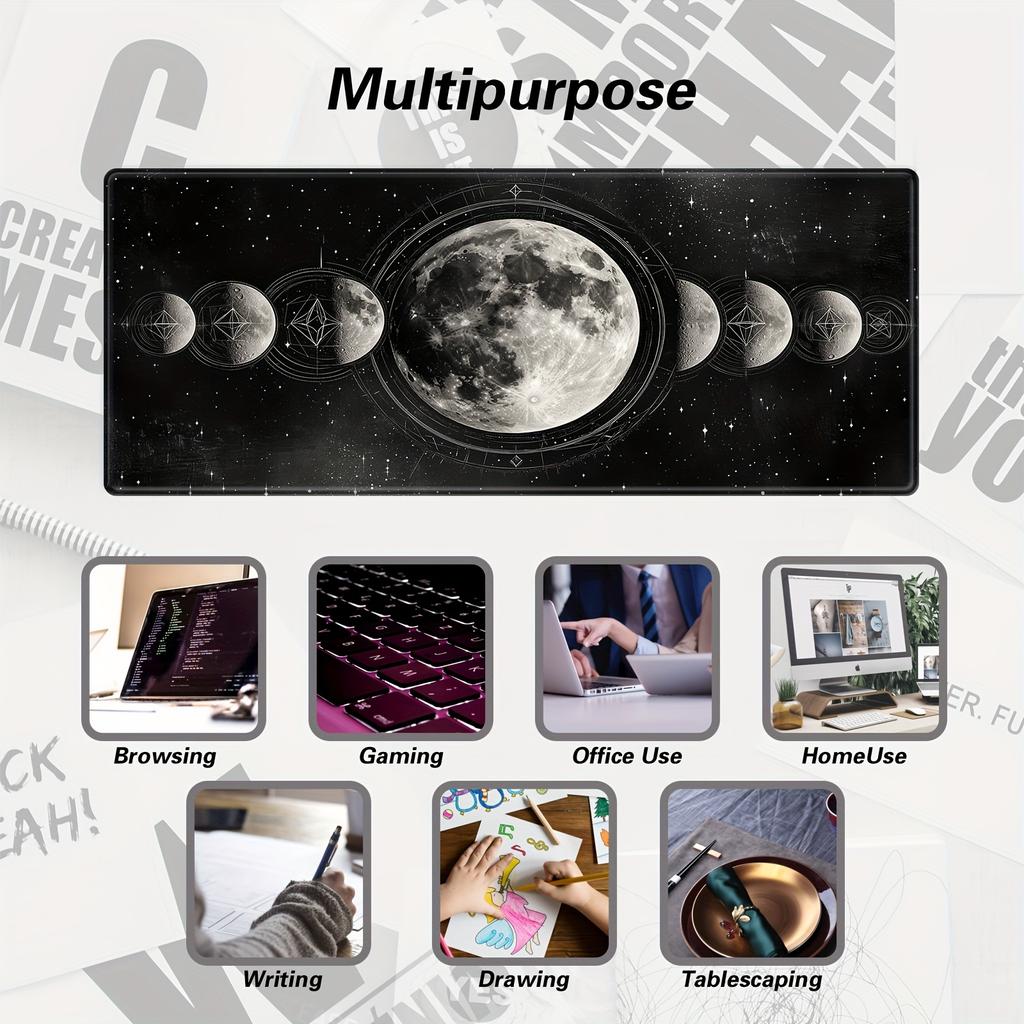 Large Moon Gaming Mouse Pad keyboard and mouse desk pad Durable office and gaming accessories keyboard protection pad