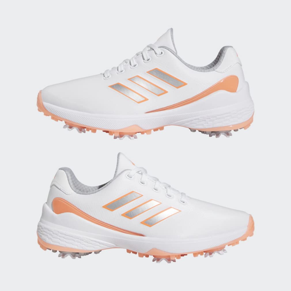 Zapatos de golf ZEDGE 23 Footwear Fusion cm M [Adidas Golf] Mujer Blanco/Plata Metalizado/Coral 24.0
