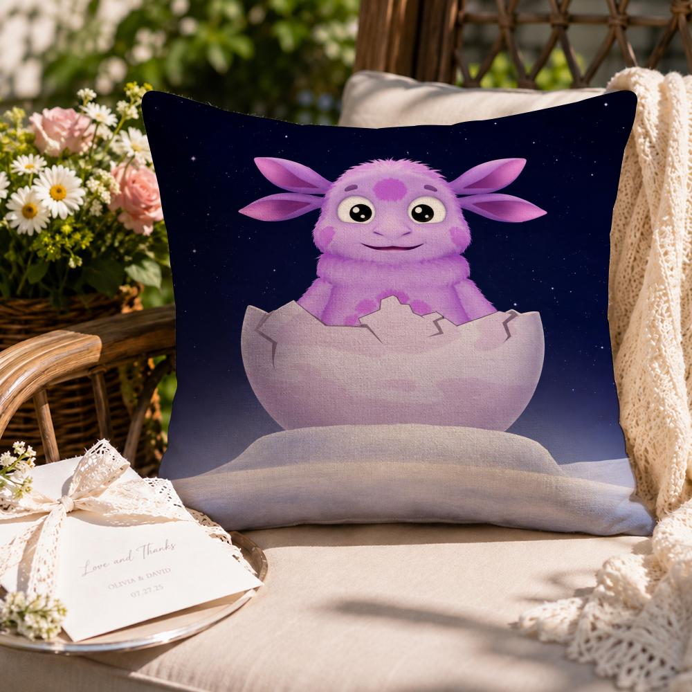 Cartoon Kids Lluntik Cushion Cover Soft Short Cover Washable Sofa Bed Dorm Garden Home Office Chair Decor