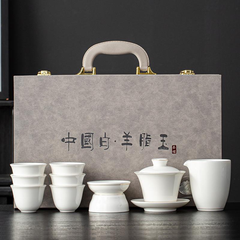 Blue And White Ru Kiln Anti-Scalding Light Luxury Tea Set, Commercial Gift Set, Tea Set, Gift Print
