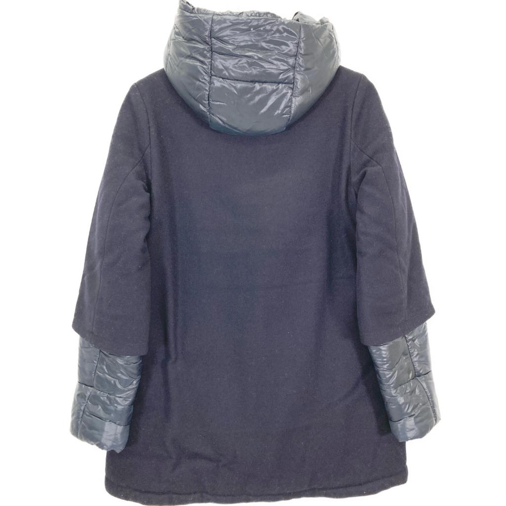 Herno GC0015G-39601 Navy Wool X Nylon Different Material Switching Hooded Down Coat Coat 14A NavyUsed