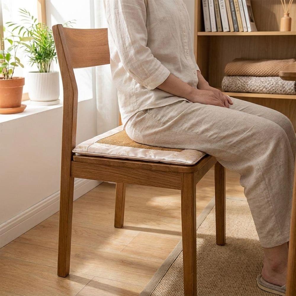Breathable Rattan Weaving Seat Cushion Thickened Chair Pad Simple Modern Tatami Pad  Office