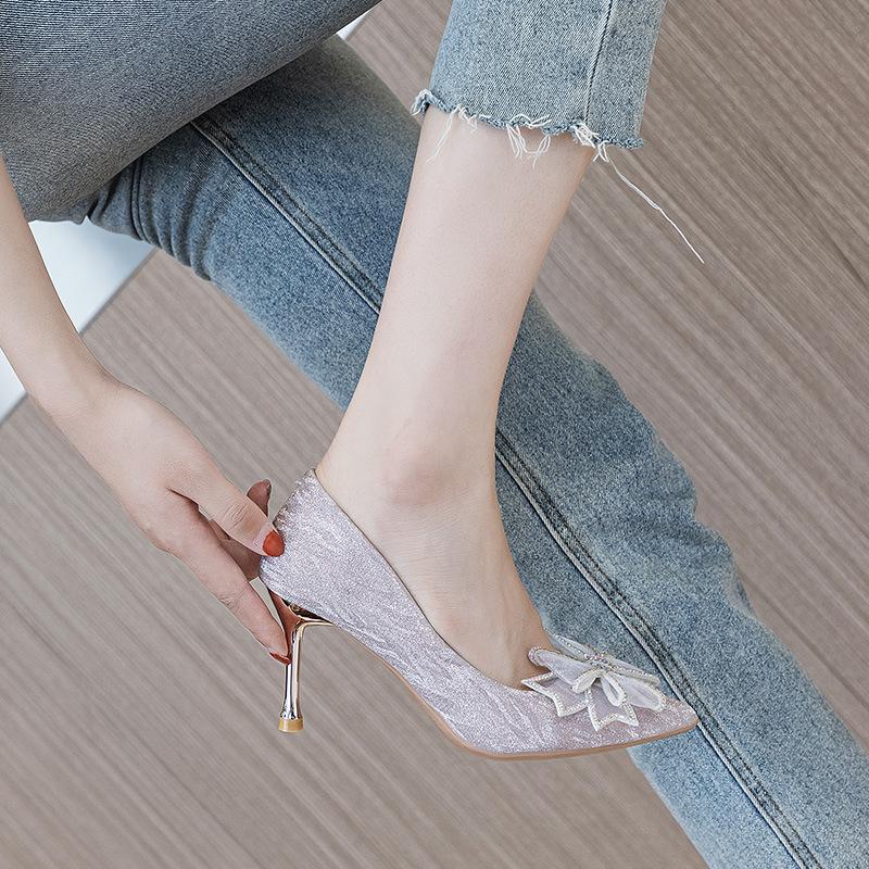 High Quality Fashion Steel Thin Female Heels Ladies Shoe Designer Women Famous Brands Heels Shoes