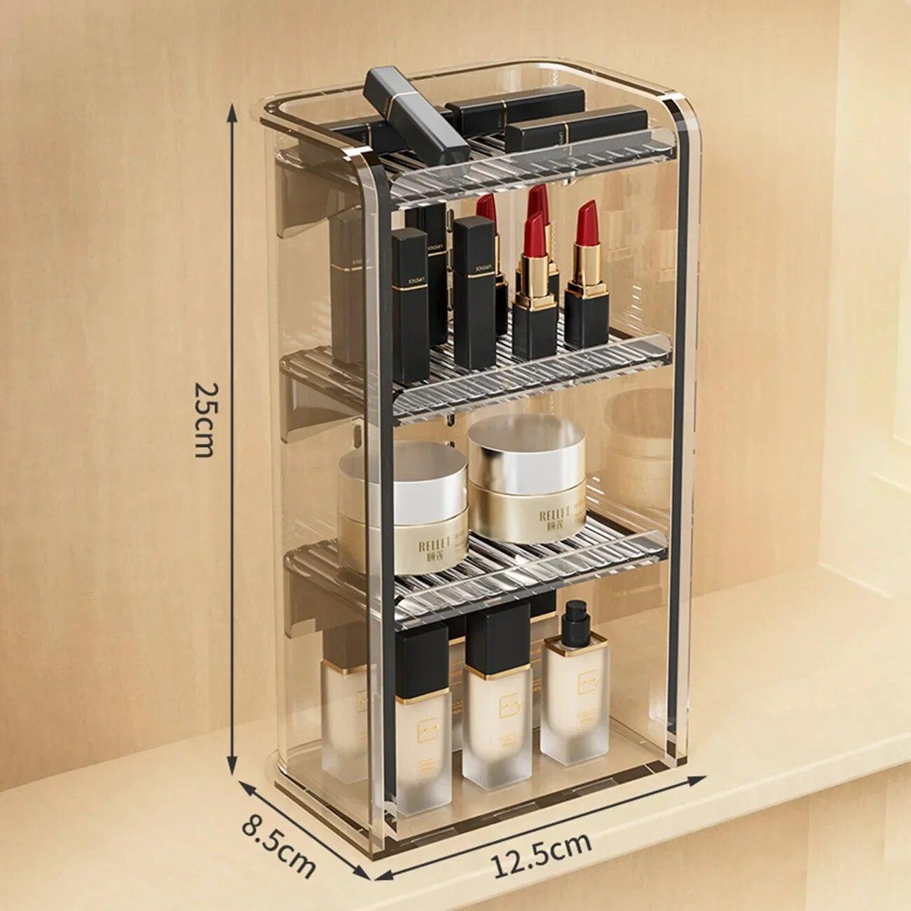 

Luxury Makeup Organizer Cosmetic Lipstick Jewelry Display Cases Stackable Storage Box Brush Holder Bathroom storage organization