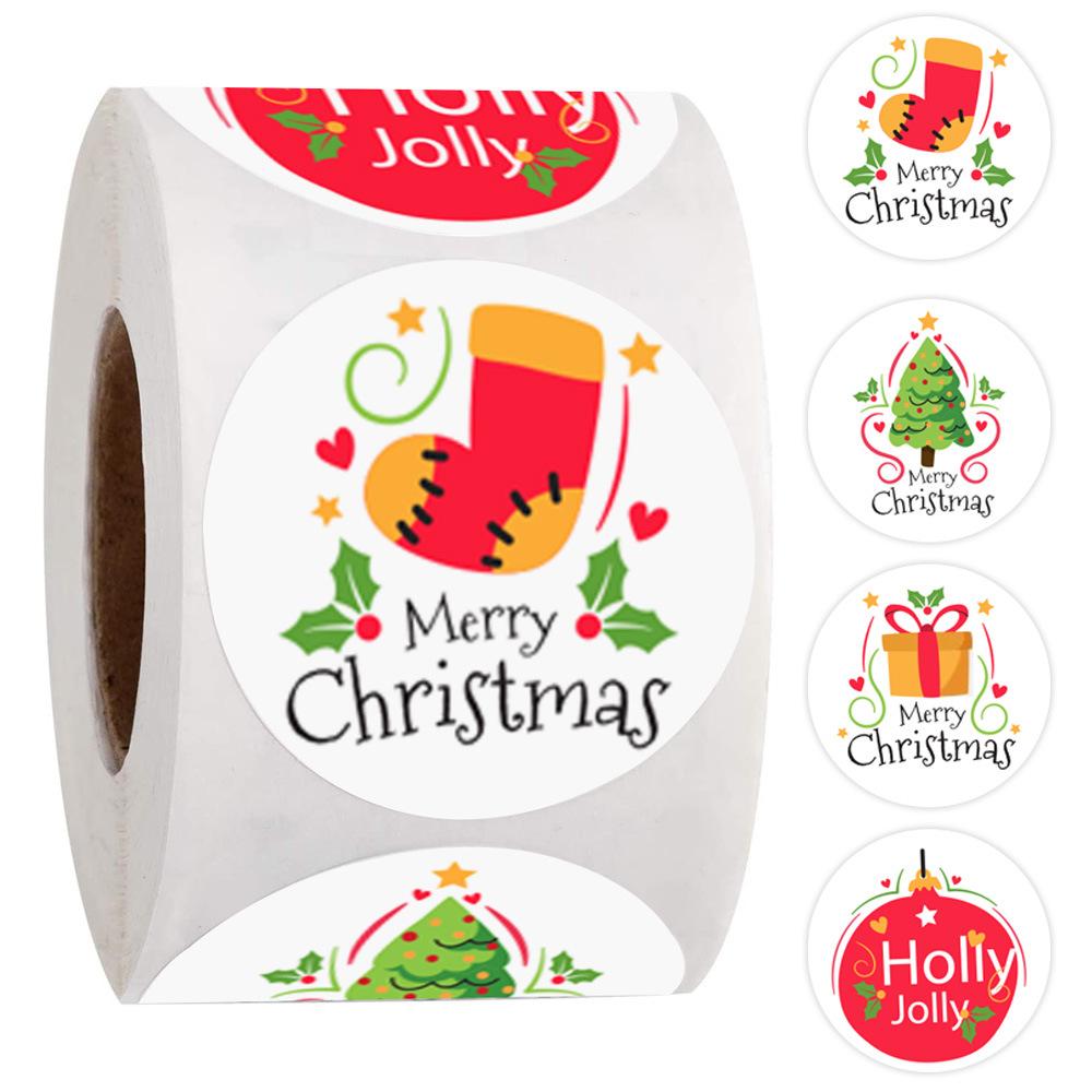 100-500Pcs High-Quality White High-Quality Merry High-Quality Christmas High-Quality Label High-Quality Stickers High-Quality For High-Quality Card