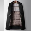 Autumn and Winter Medium and Long Stand-up Collar Youth Business Unloading Down Liner Double-sided Tweed Jacket