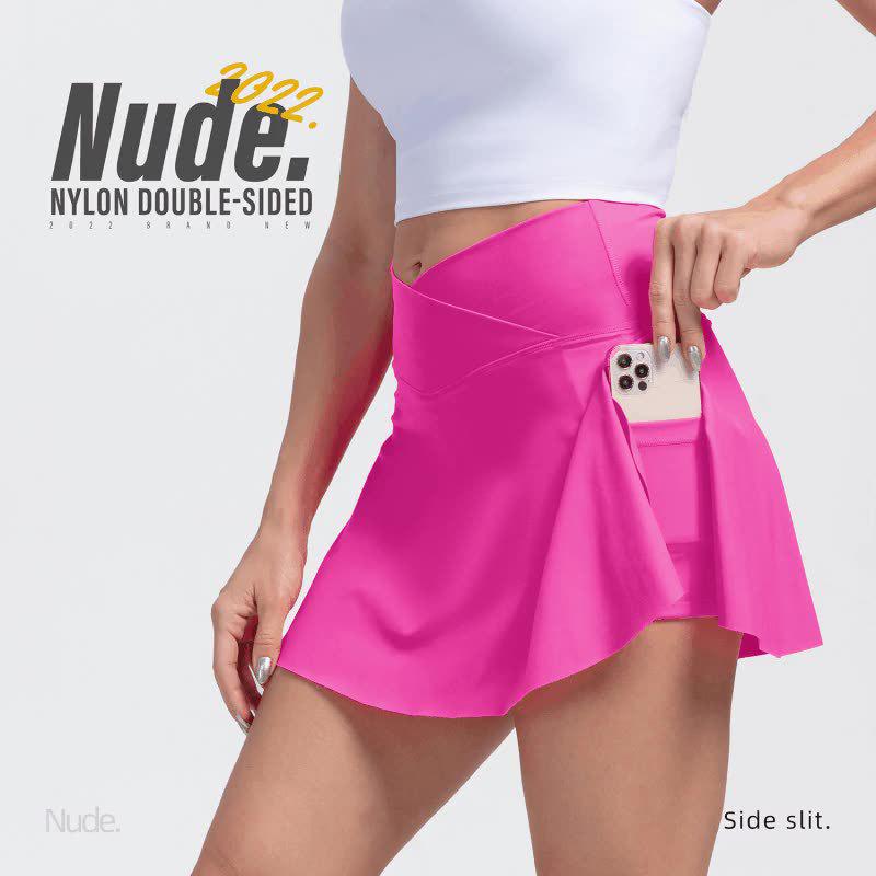 

High-Waisted Women s Yoga & Tennis Skort - Miniskirt, Shorts, Running, Fitness, Outdoor Wear S темно-рожевого кольору