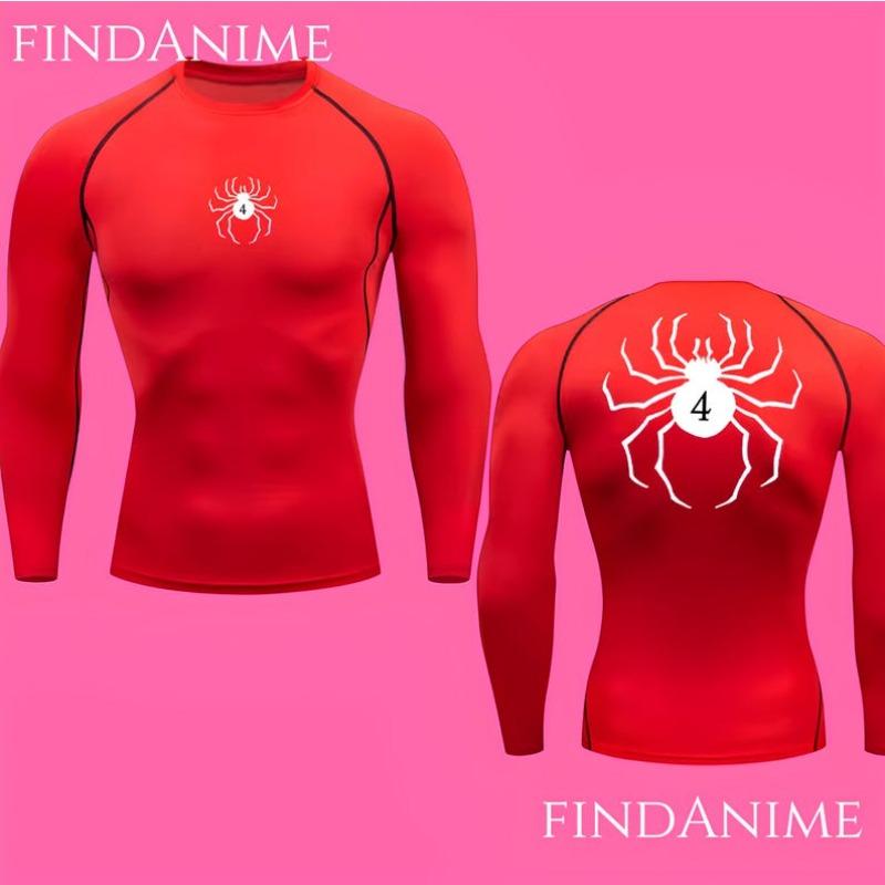 Spider Compression Long Sleeve T-Shirts,Phantom Troupe Hunter x Hunter Anime Compressions,Anime HxH Spider Gym Compression Tee