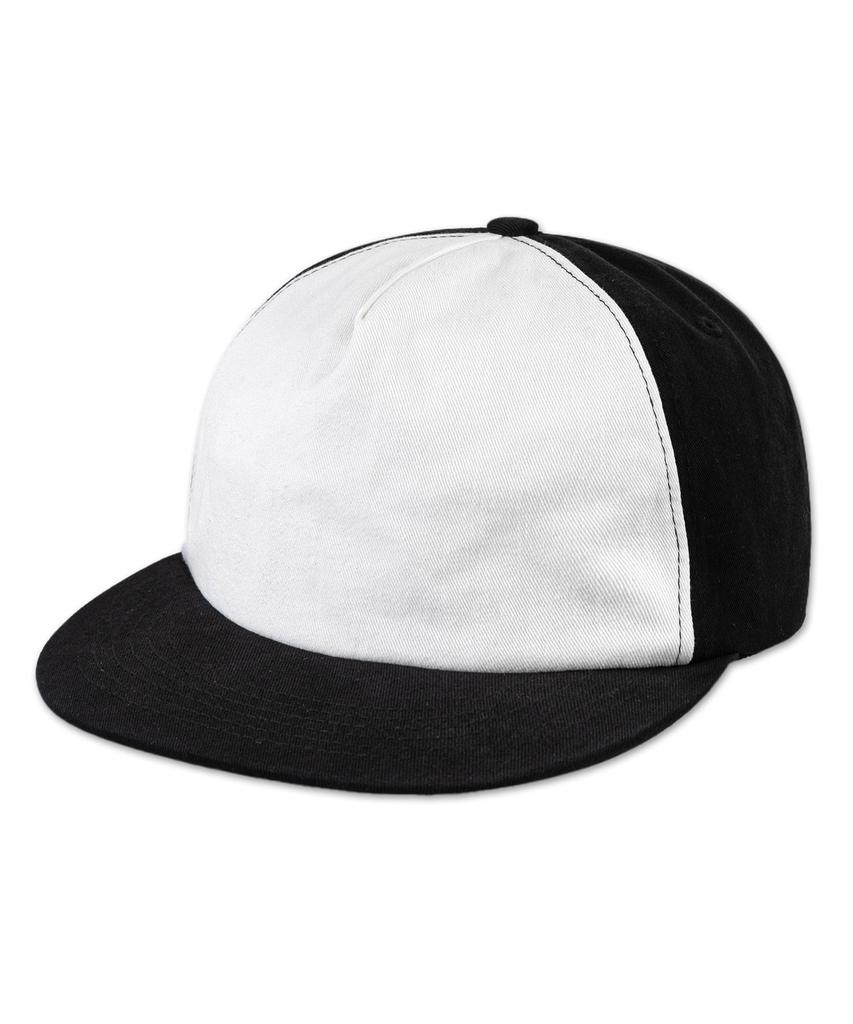 Chaebteo Standard 5-Panel Two-Tone Washing Ball Cap-Black