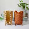 Bamboo Woven Cup Holder Rack Handmade Japanese-style Tea Cup Storage Basket Retro Space Saving Paper Cup Dispenser for Bathroom
