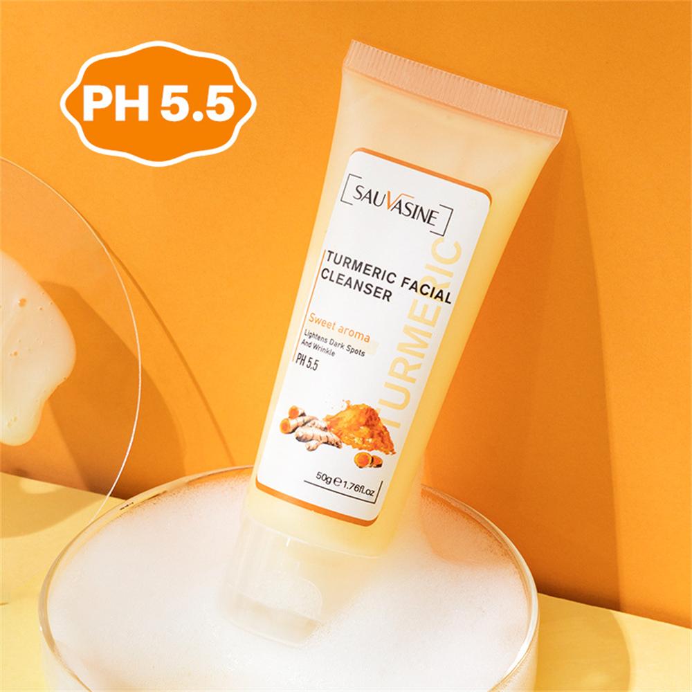 Foam Turmeric Cleanser Whitening and Moisturizing Oil Control Brightening Color Blackhead Shrink Pores Facial Skin Care Products