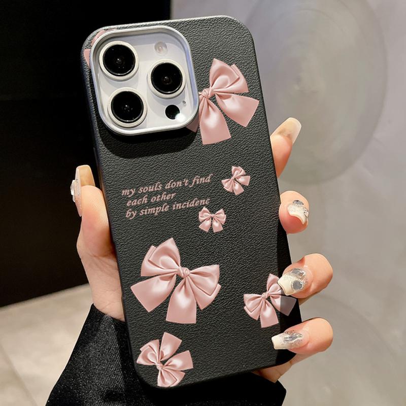 

Розовый чехол с принтом банта из матовой кожи с магнитной текстурой для iPhone 16 Pro Max 15 Pro 14 13 12 11 для MagSafe, противоударный мягкий тонкий чехол для телефона из ТПУ iPhone 16 чёрный