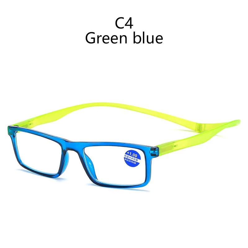 

1Pc Women Men Blue Light Blocking Reading Glasses Magnetic Hanging Neck Portable Round Computer Elders Presbyopic Eyeglass +4.0