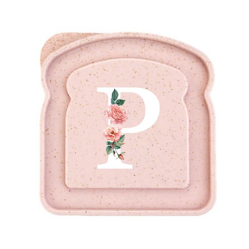 Initials Marked Toast Box Alphabet A-Z Reusable Sandwich Container Box Food Container Sealable Container Small Container