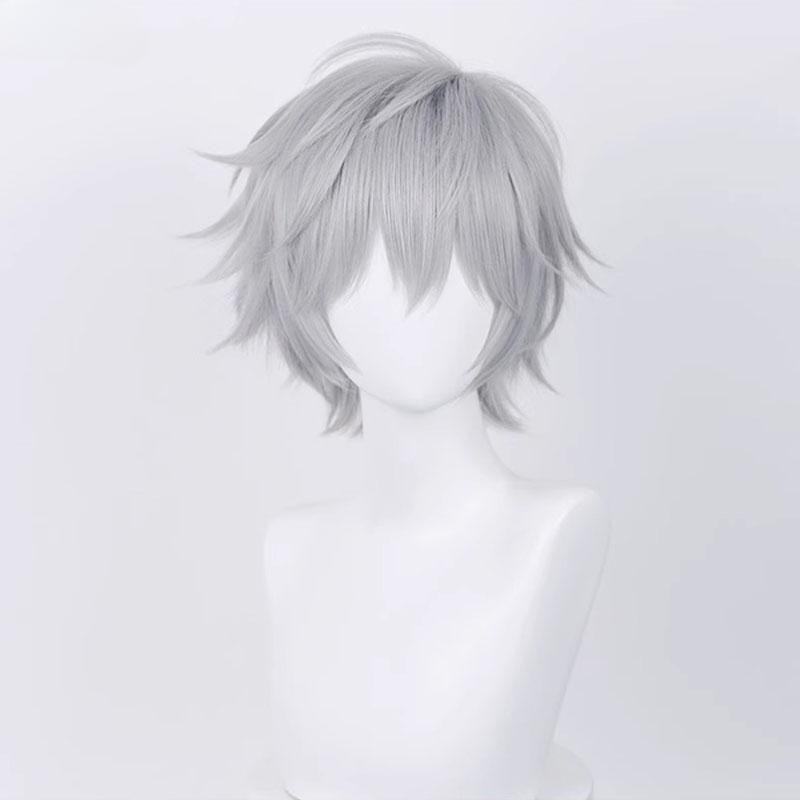 Kaworu Nagisa Cosplay Parykk Anime Eva Kort Lilla Sølvgrå Varmebestandig Syntetisk Hår Halloween Parykker