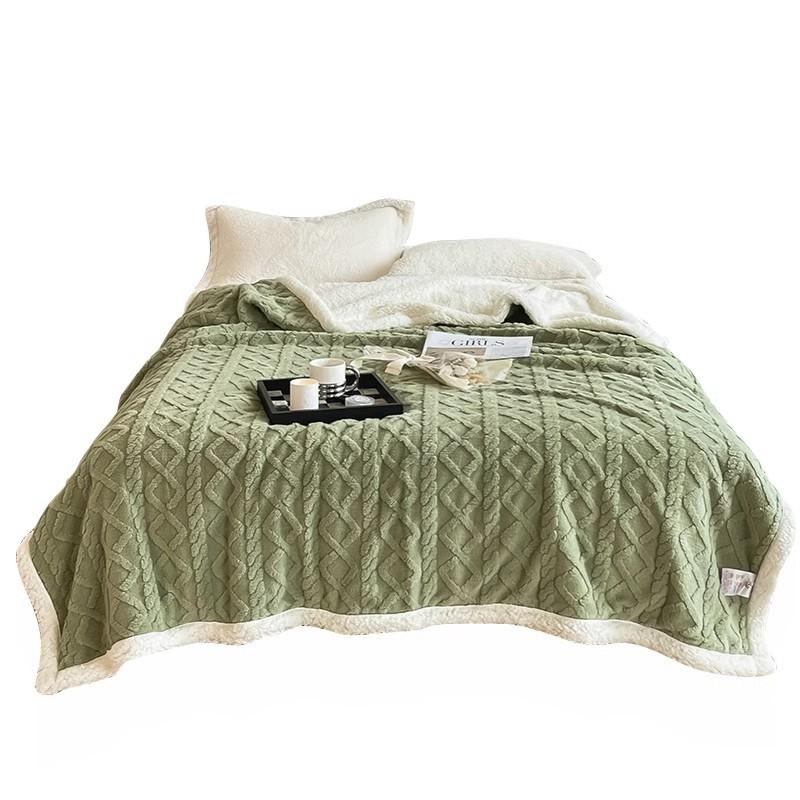 New Cover Blanket Office Shawl Air Conditioning Small Blanket Thickened Coral Velvet Flannel Lamb Wool Blanket Nap Sofa