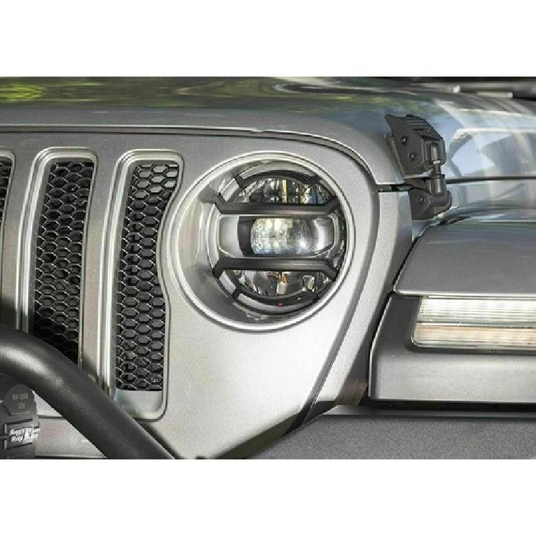 Front Headlight Lamp Guard Cover Trim Decor Black For Jeep Wrangler JL JT 2018+