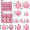 48pcs Flocked Christmas Balls 4/6/8cm Plastic Ball Decorations Set