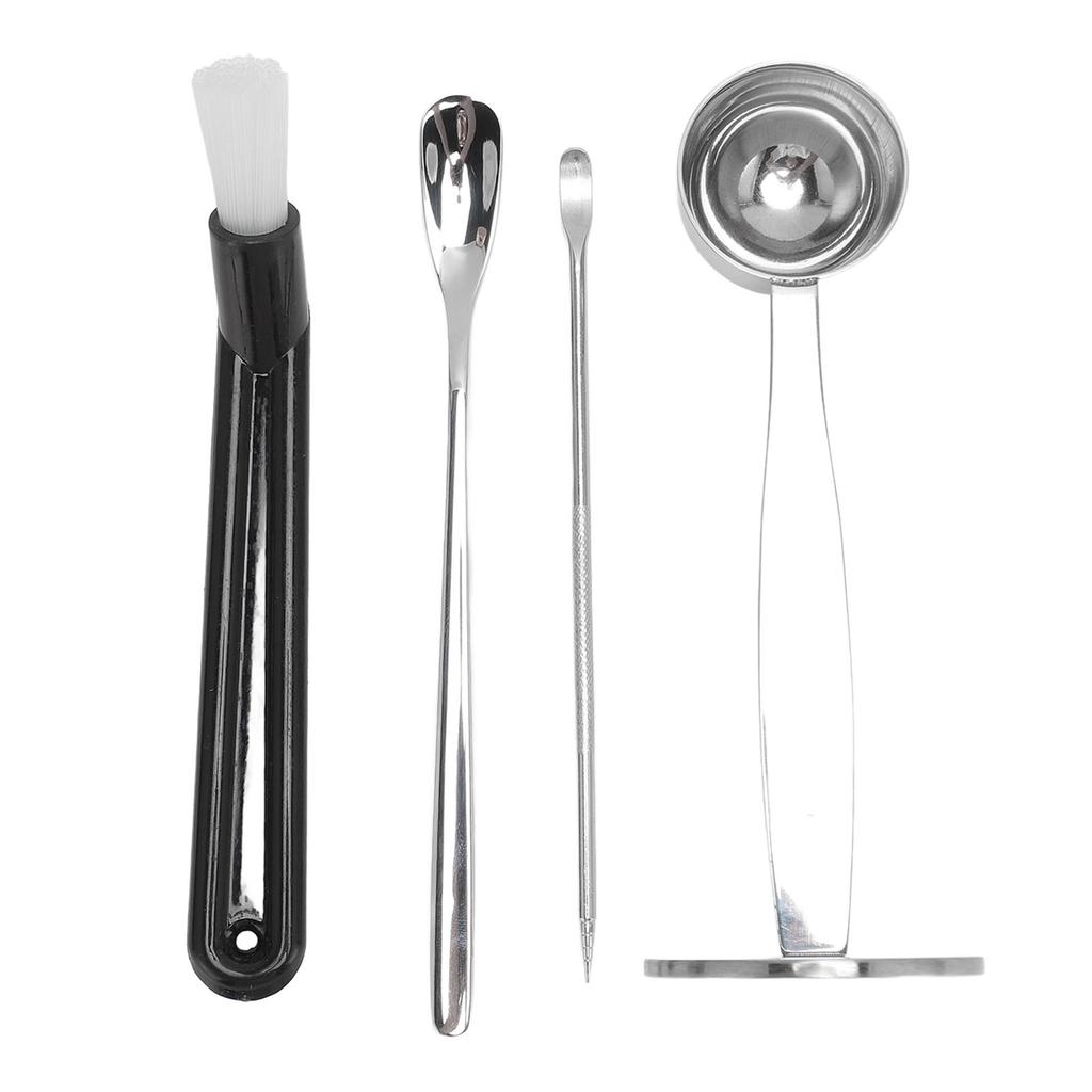 Coffee Tamper Spoon Stirring Spoon Coffee Art Pen Dual  Coffee Tamping Scoop Kit with Cleaning B