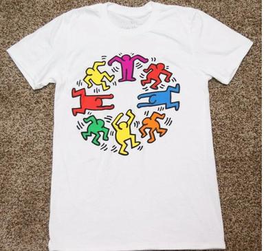 Maglietta da ballo ufficiale Keith Haring Taglia Piccola Unisex Donna Uomo Pop Art Artista T-Shirt Unisex