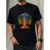 T-shirt Arbre de Vie Chakra pour Homme Graphique Yoga Spirituel Coton Doux Manches Courtes Décontracté