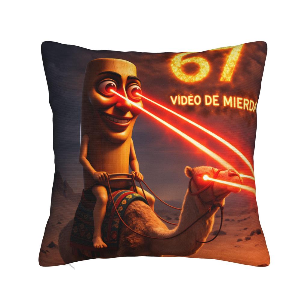 Pillow Cover Tung Tung Tung Sahur Bootleg Brainrot Italian Brainrot Meme Trendy Pillow Case For Living Room Chair Pillowcases