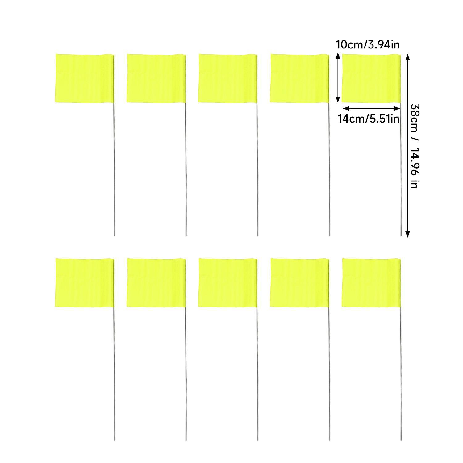 Lawn Marking Flags for Sports Event Construction Site Route Positioning Landmark Waterproof Non-Fading PVC Flag Red Green Orange 10PCS