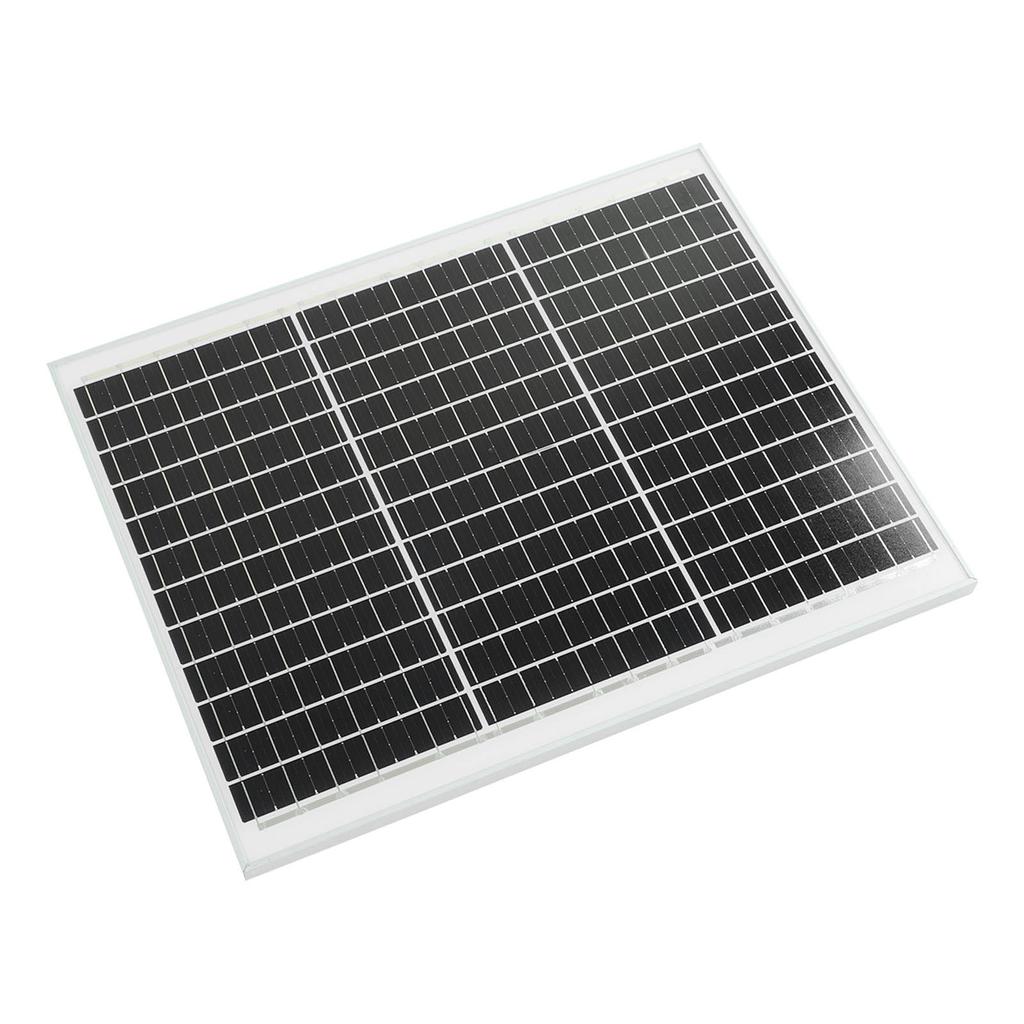 Portable Solar Panel 50W 18V Monocrystalline Waterproof High Efficiency for Home House Boat Trailer 