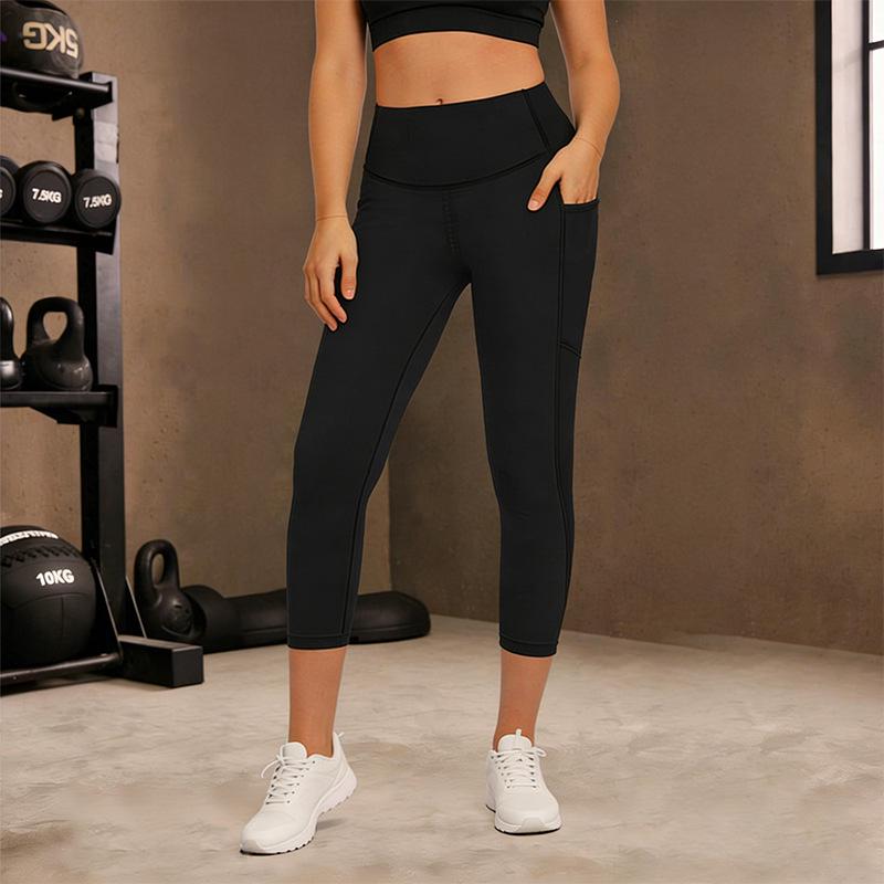 

Йога-штани з високою талією, з перехресним плетінням та ефектом підтяжки сідниць, для занять спортом на свіжому повітрі Large