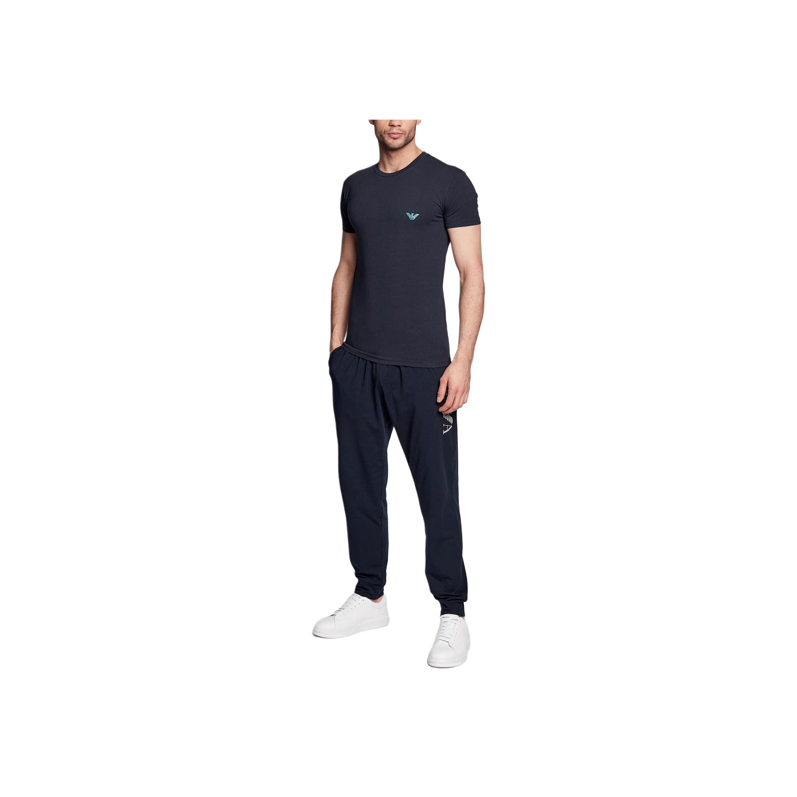 Мужская футболка Emporio Armani с принтом, круглый вырез, короткий рукав, синяя 111035-2F512-00135 S
