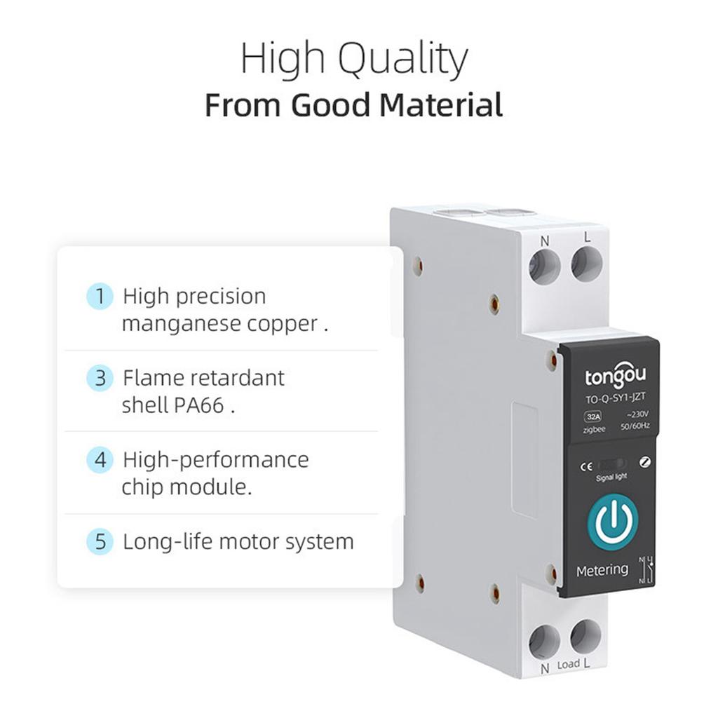 Tuya Zigbee Intelligent Circuit Breaker Wireless Remotes Control Switch Mobilephone APP Remotes Viewing Intelligent