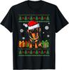 Funny Dog Lovers Dachshund Santa Hat Ugly Christmas Sweater Gift Unisex T-Shirt