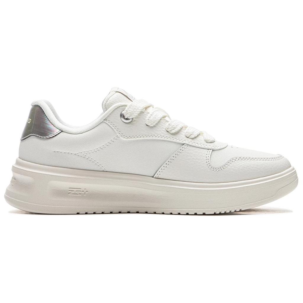 New LiNing Sky Cloud Slip Resistant, Abrasion Resistant, Breathable Low Top Skateboard Shoes Women's White Silver AGCU320-3