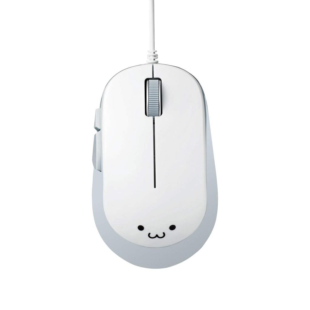 ELECOM Mouse Wired M Size 5 Buttons with Back and Forward BlueLED EPRIM White (Equipped Buttons) M-Y9UBXWH