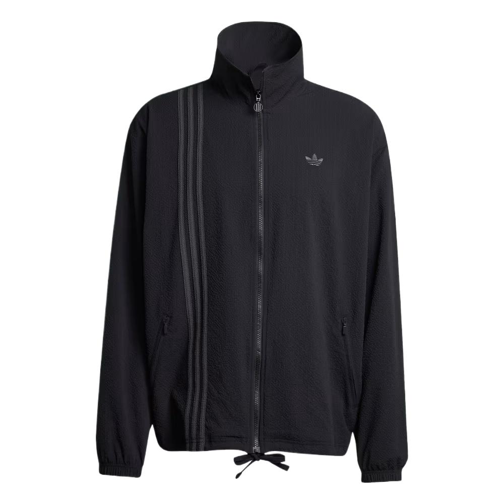 

adidas Fashion Seersucker Firebird Track Top Black Men Streetwear JC7416 XS