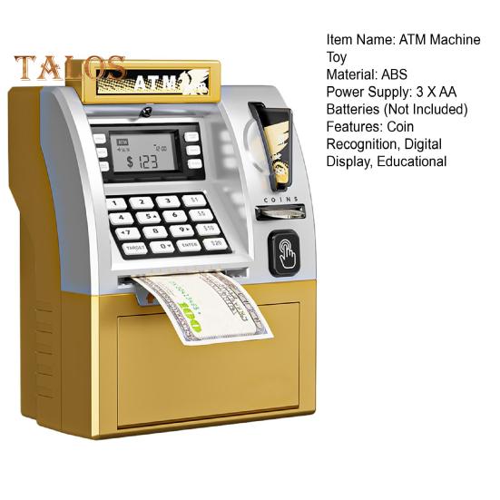 Dziecięcy bankomat Skarbonka Zabawka z Kartą Elektroniczna Gotówka Moneta Oszczędnościowa Skarbonka Edukacyjna Automatyczna Hasło Bankomat Maluchy Chłopcy Dziewczęta Prezent