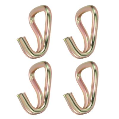 PATIKIL 4 Pack Ratchet Double J Hook Load 7716lb 9.5mm Tie Down Strap Webbing Car Truck Trailer Tow Strap Gold
