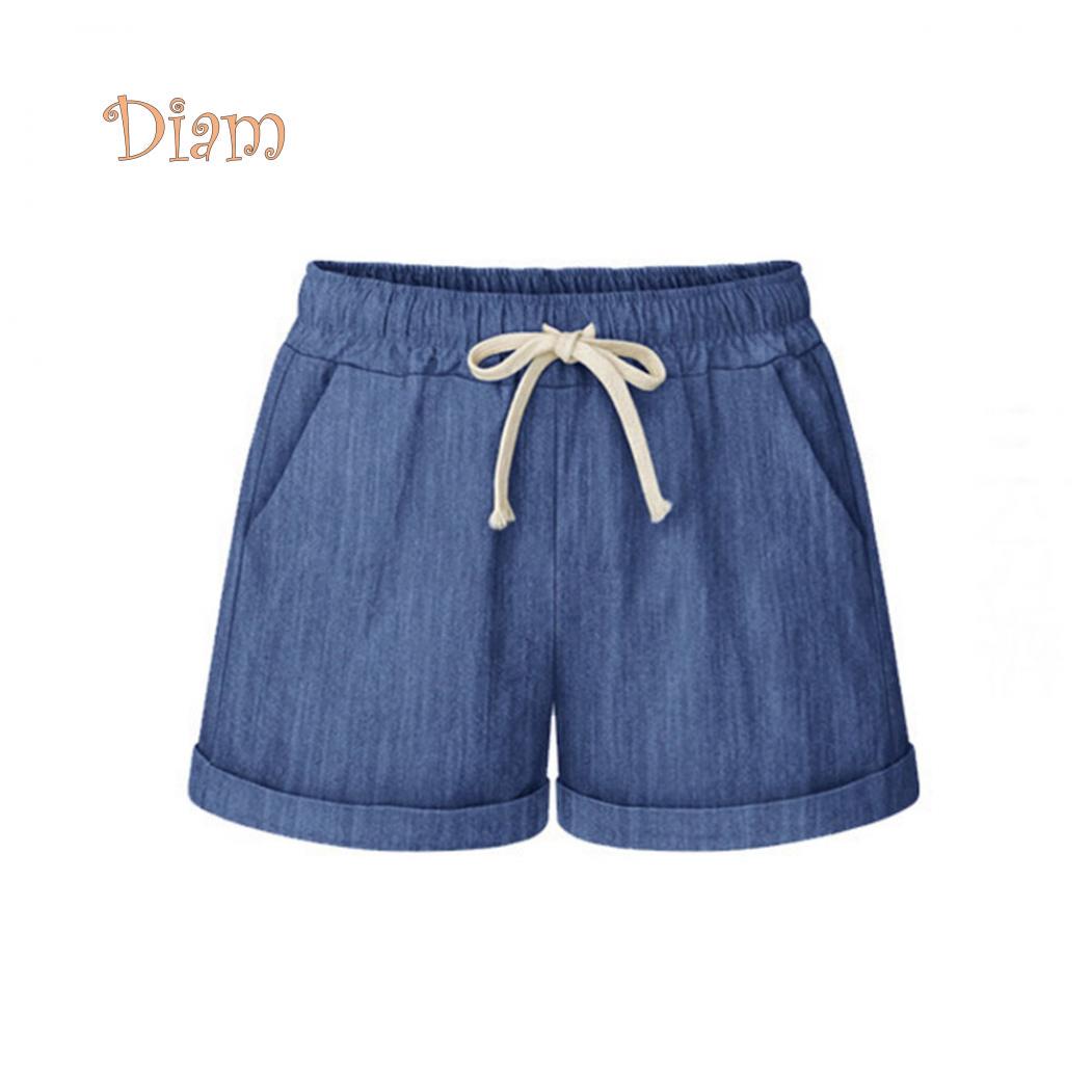 

Женские шорты на шнурках XXXL джинсовый синий