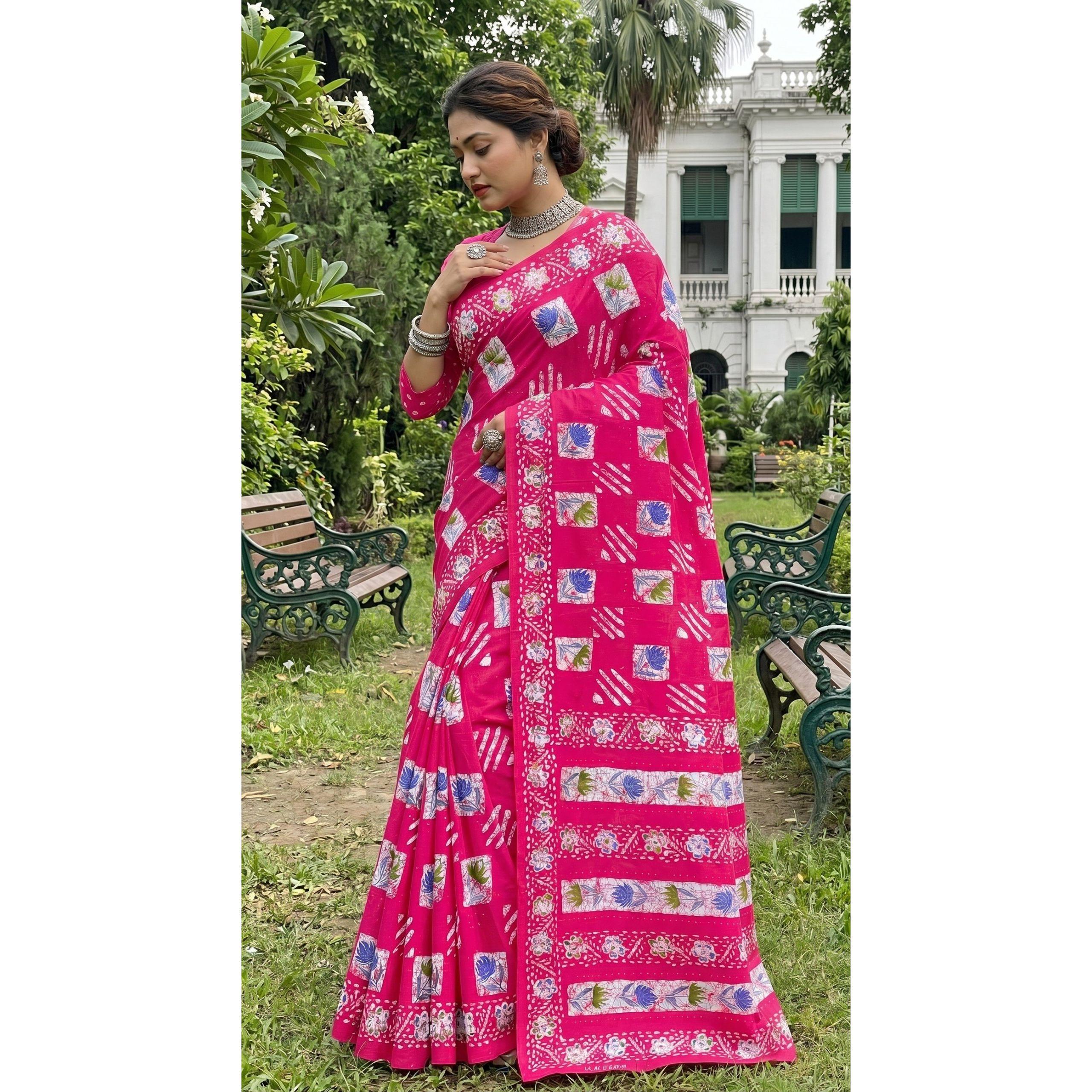 New Launch Beautiful Bagru Printed Saree Collection