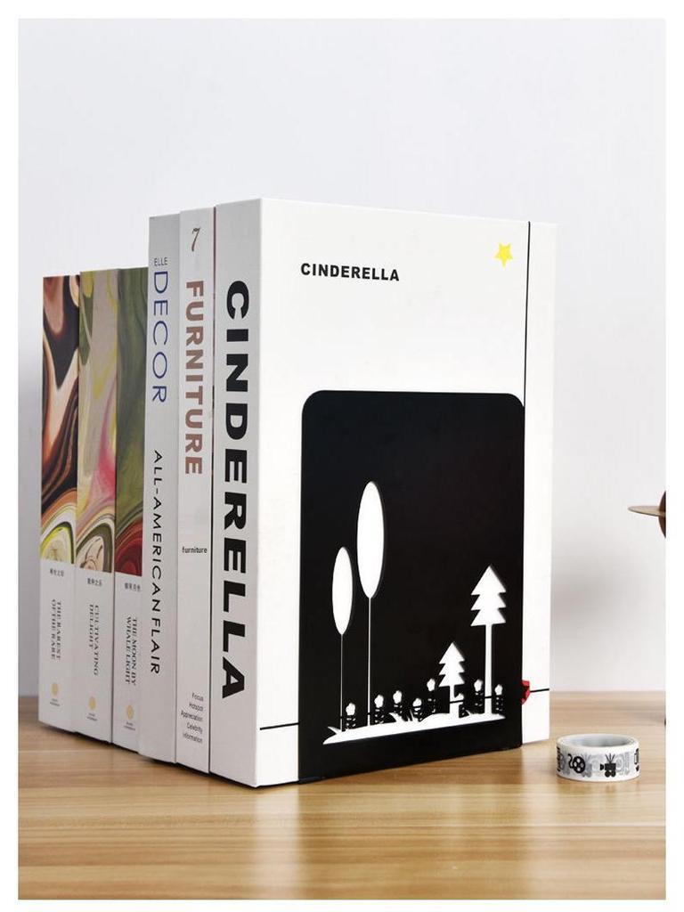 Chinese Style Ancient Architecture Metal Bookends: Decorative Desktop Ornaments and Book Support Clips