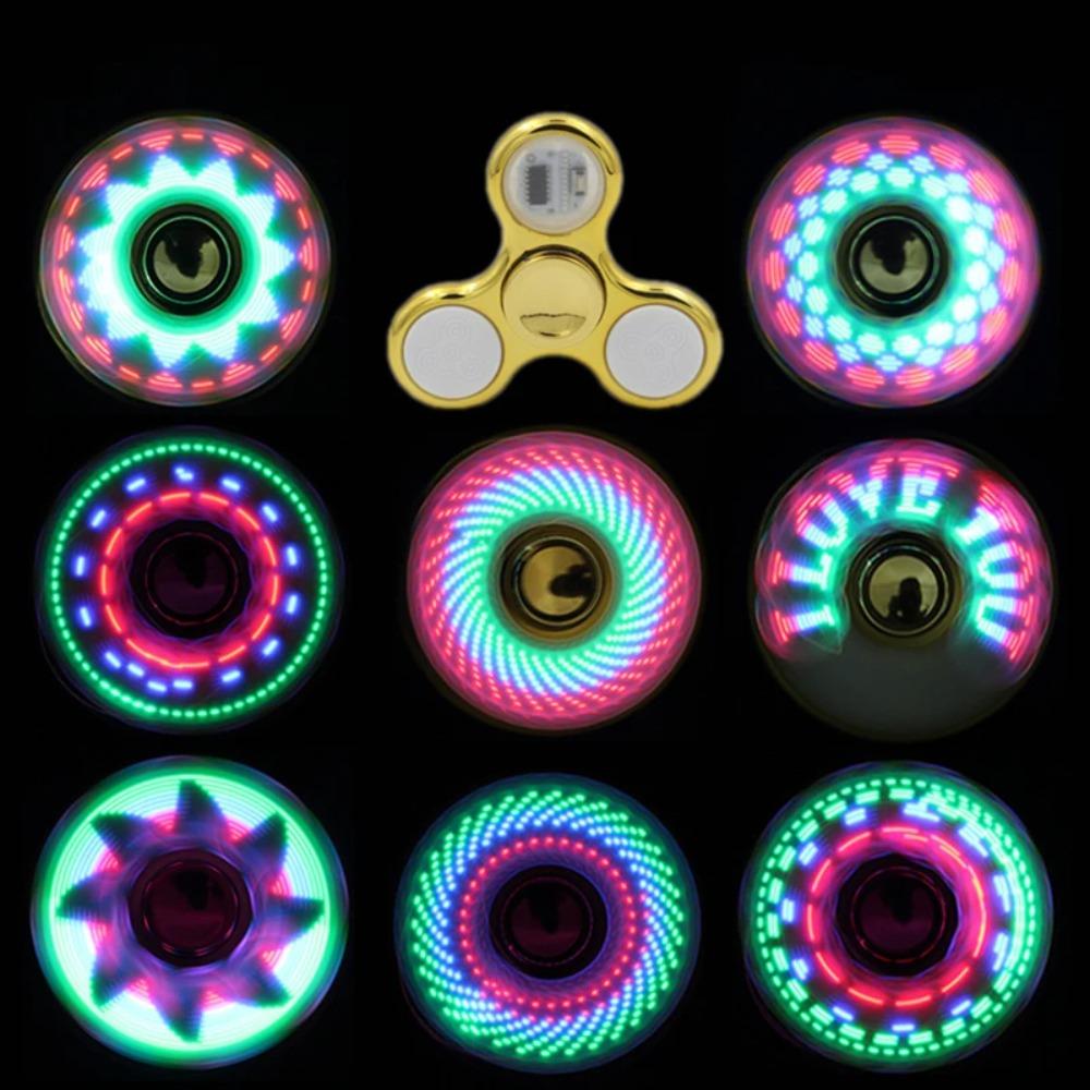 6colors Creative LED Light Luminous Fidget Spinner Changes Hand Spinner Golw In the Dark Stress Relief Toys For Kids