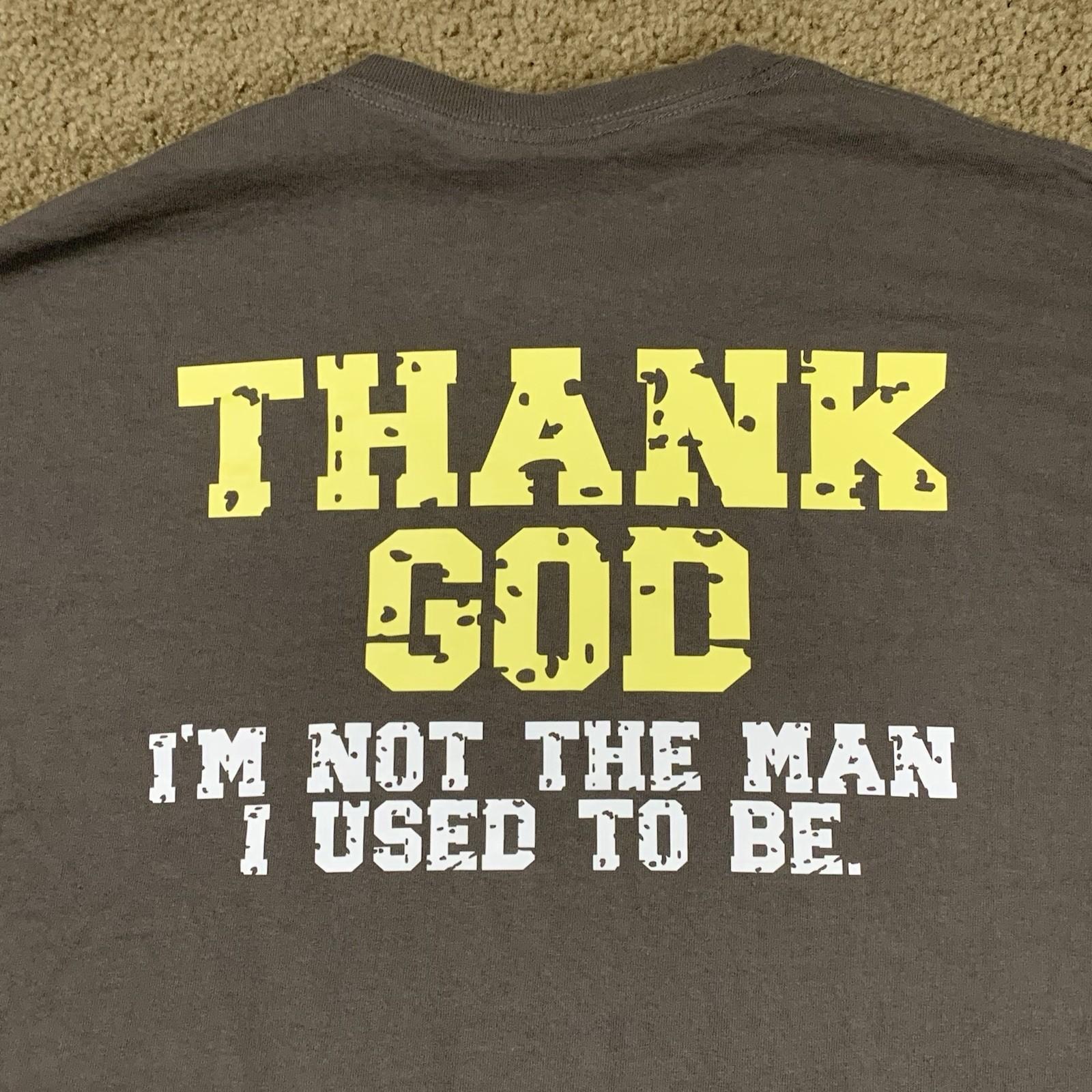 Gildan Adult XL Gray Short Sleeve Graphic T Shirt Jesus God Quote Religious S