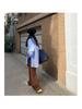 2024 Spring/Autumn Women's Loose Slit Long Sleeve White Shirt - College Style