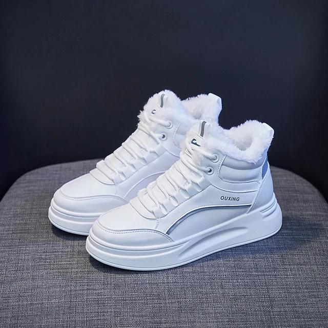 Woolen Fleece Shoes Women's Anti-cold Warm Sports Shoes 2025 Winter Cotton Shoes Ankle Boots Women Thickened Warm Snow Boots