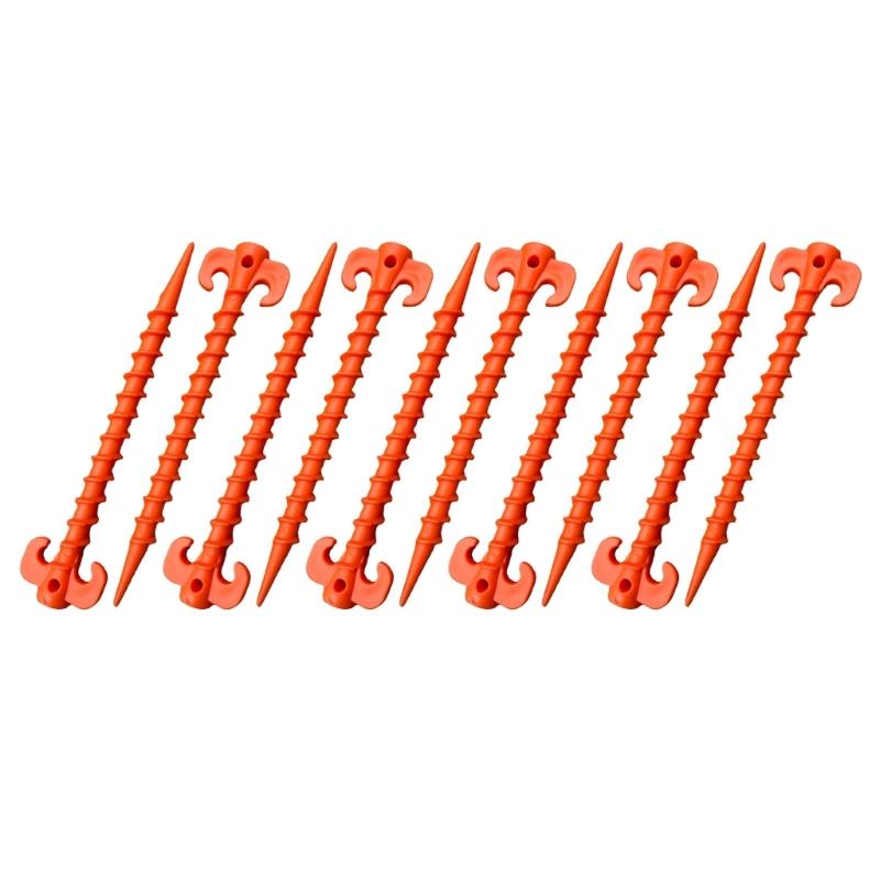 10Pcs Camping Tent Stakes Tent Heavy Duty Tent Nails Plastic Screw Tent Pegs for Fixing Camping Tent Rain Tarps Outdoors оранжевый