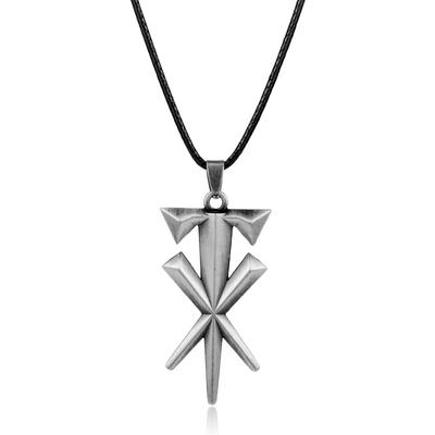 Fashion Jewelry Geometric Cross Undertaker Pendant Necklace Leather Cord Necklace