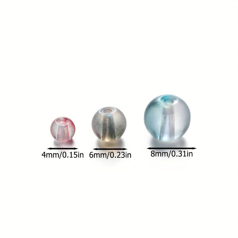 20/50/100pcs 4/6/8mm Colored Transparent Glass Beads Spacer Beads for DIY Earring Necklace Phone Chain Jewelry Making Findings
